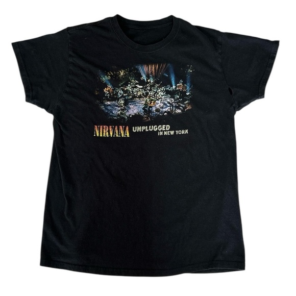 Nirvana vintage style black graphic tee men’s Size Large - Picture 1 of 5